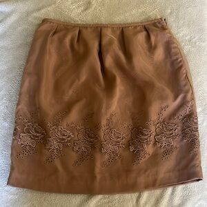 NWT Darling Embroidered Biscuit (Tan) Skirt Size Large